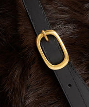 画像をギャラリービューアに読み込む, Drawstring Shearling Bag with 2 Way Shoulder Strap - L / Brown Shearling & Black - (ki:ts)