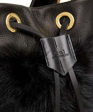 画像をギャラリービューアに読み込む, Drawstring Shearling Bag with 2 Way Shoulder Strap - L / Black Shearling & Black - (ki:ts)