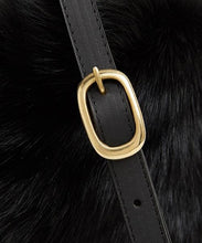 画像をギャラリービューアに読み込む, Drawstring Shearling Bag with 2 Way Shoulder Strap - L / Black Shearling & Black - (ki:ts)