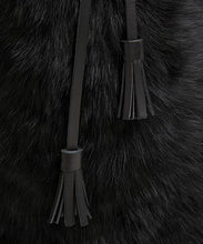 画像をギャラリービューアに読み込む, Drawstring Shearling Bag with 2 Way Shoulder Strap - L / Black Shearling & Black - (ki:ts)