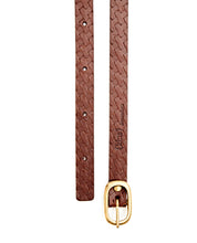 画像をギャラリービューアに読み込む, Plait Emboss Narrow Belt / Brown - (ki:ts)