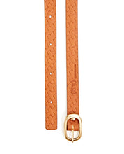 画像をギャラリービューアに読み込む, Plait Emboss Narrow Belt / Tan - (ki:ts)