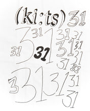 画像をギャラリービューアに読み込む, 31 31 31 T-shirt / White - (ki:ts) x Black Score