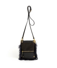 画像をギャラリービューアに読み込む, Fold Purse with Shoulder Strap / Navy Shearling &amp; Black - (ki:ts)
