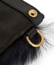 画像をギャラリービューアに読み込む, Fold Purse with Shoulder Strap / Navy Shearling &amp; Black - (ki:ts)