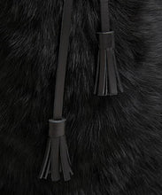 画像をギャラリービューアに読み込む, Drawstring Shearling Bag with 2 Way Shoulder Strap - L / Black Shearling &amp; Black - (ki:ts)