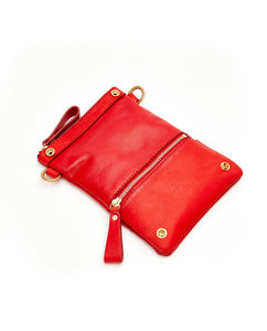 Fold Purse with shoulder strap / Cherry Red - (ki:ts)