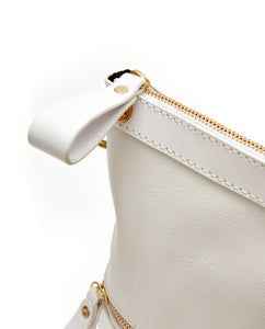 Fold Purse with shoulder strap / White - (ki:ts)