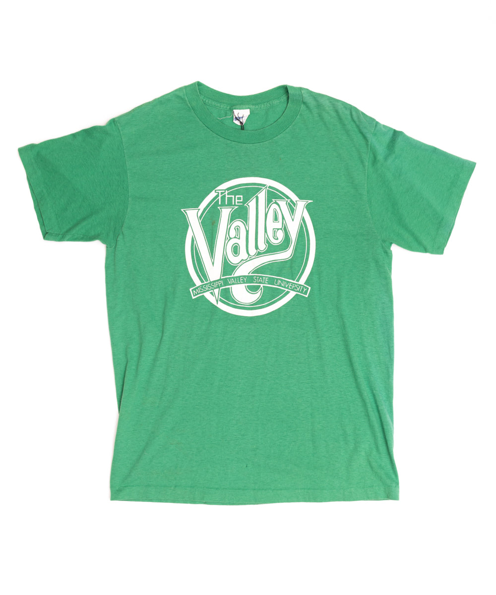 Vintage 80’s ‘Valley University’ College Tee / T42 / Green / M - SEARCH&DESTROY