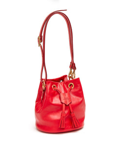 Drawstring Bag with 2 Way Shoulder Strap - S / Cherry Red  - (ki:ts)