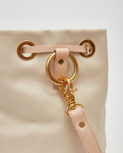 Drawstring Bag with 2 Way Shoulder Strap - S / Cafe Latte - (ki:ts)