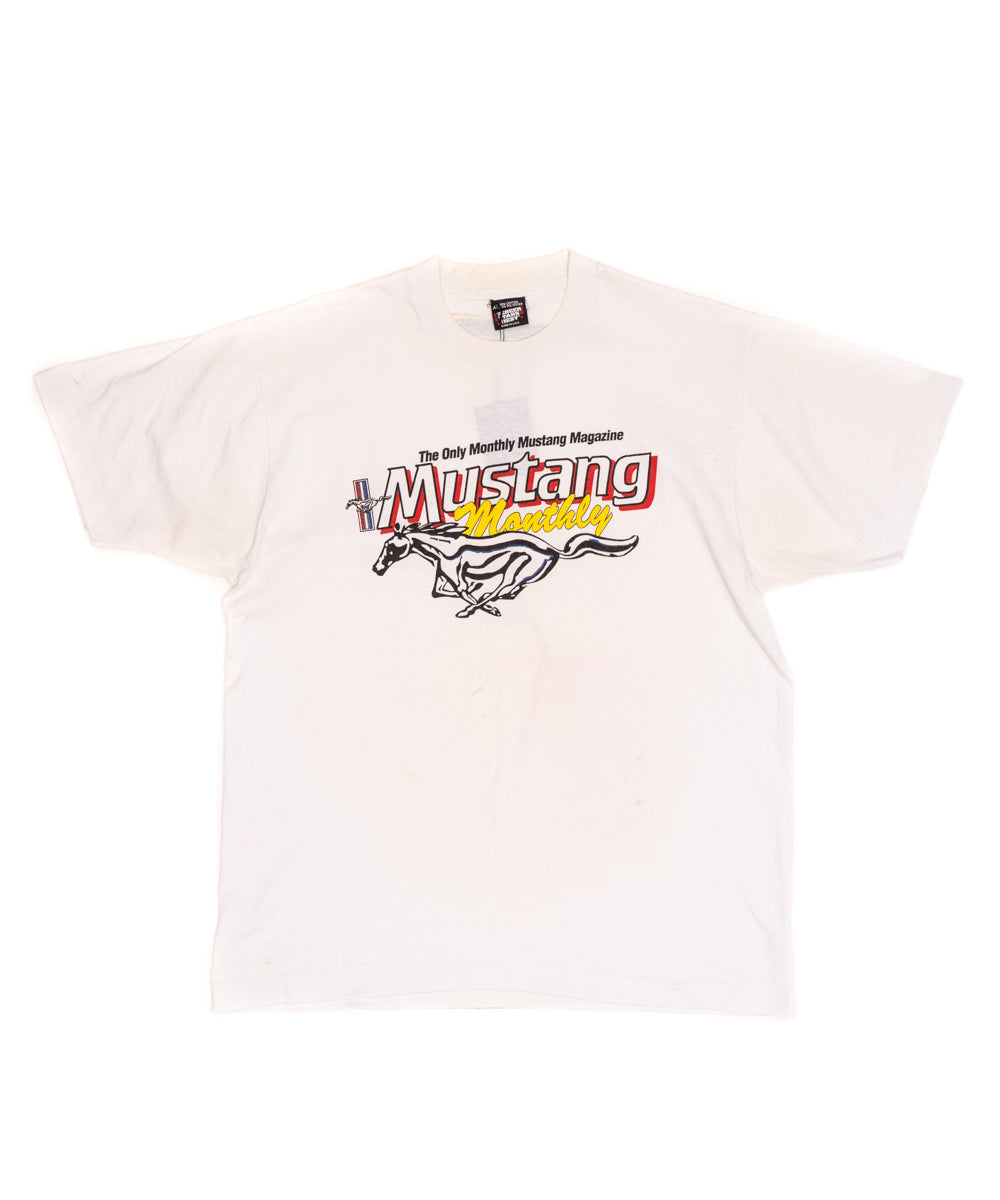 Vintage 90’s ‘Mustang’ Car Tee / T17 / White / L - SEARCH&DESTROY