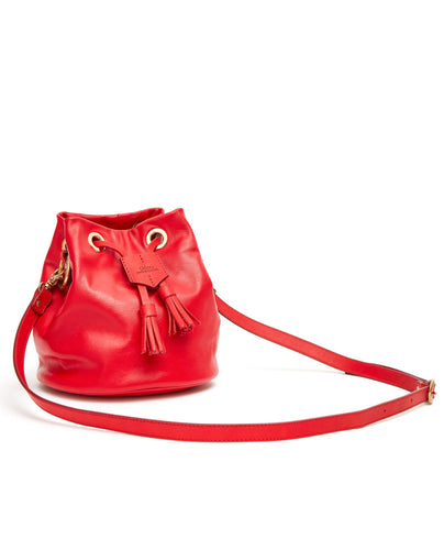Drawstring Bag with 2 Way Shoulder Strap - S / Cherry Red  - (ki:ts)