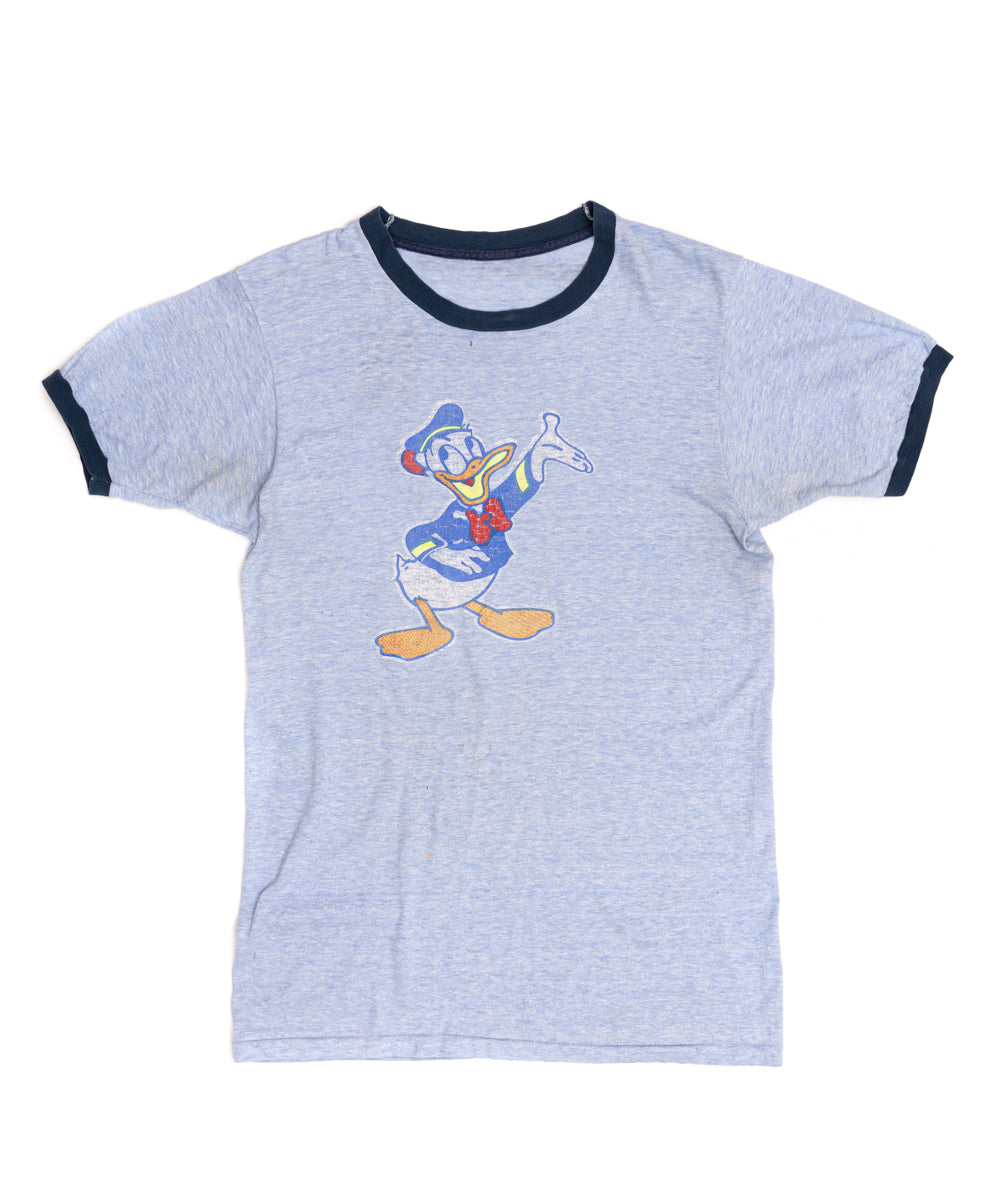 Vintage 80’s ‘Donald Duck’ Ringer Tee / T4 / Marl Blue / S-M - SEARCH&DESTROY